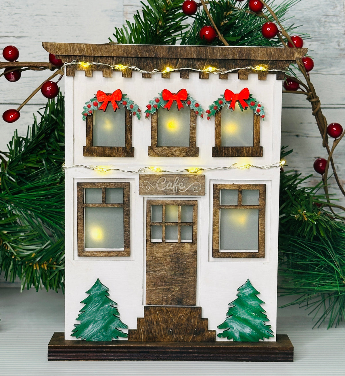 Christmas Village Cafe | Wooden Storefront DIY Kit