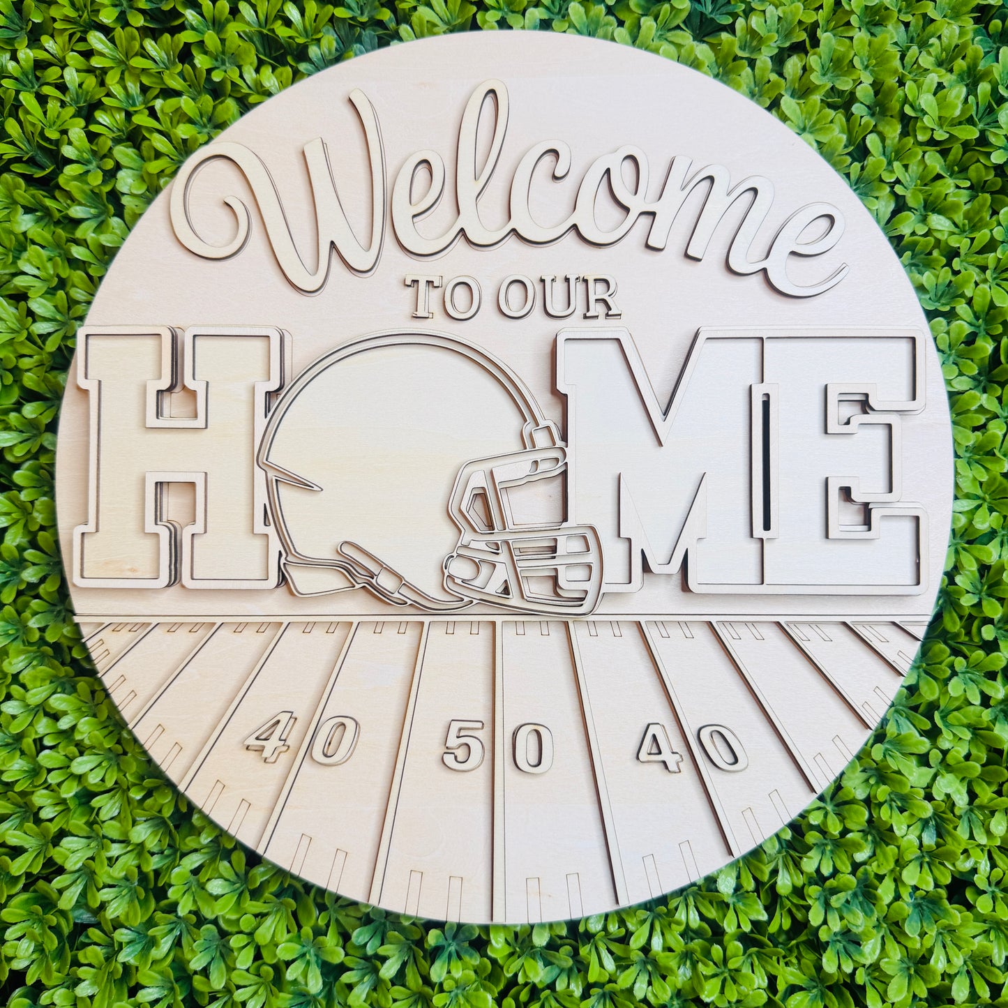 Welcome To Our H🏈me | Laser Cut Basswood | DIY Craft Kit (Copy)