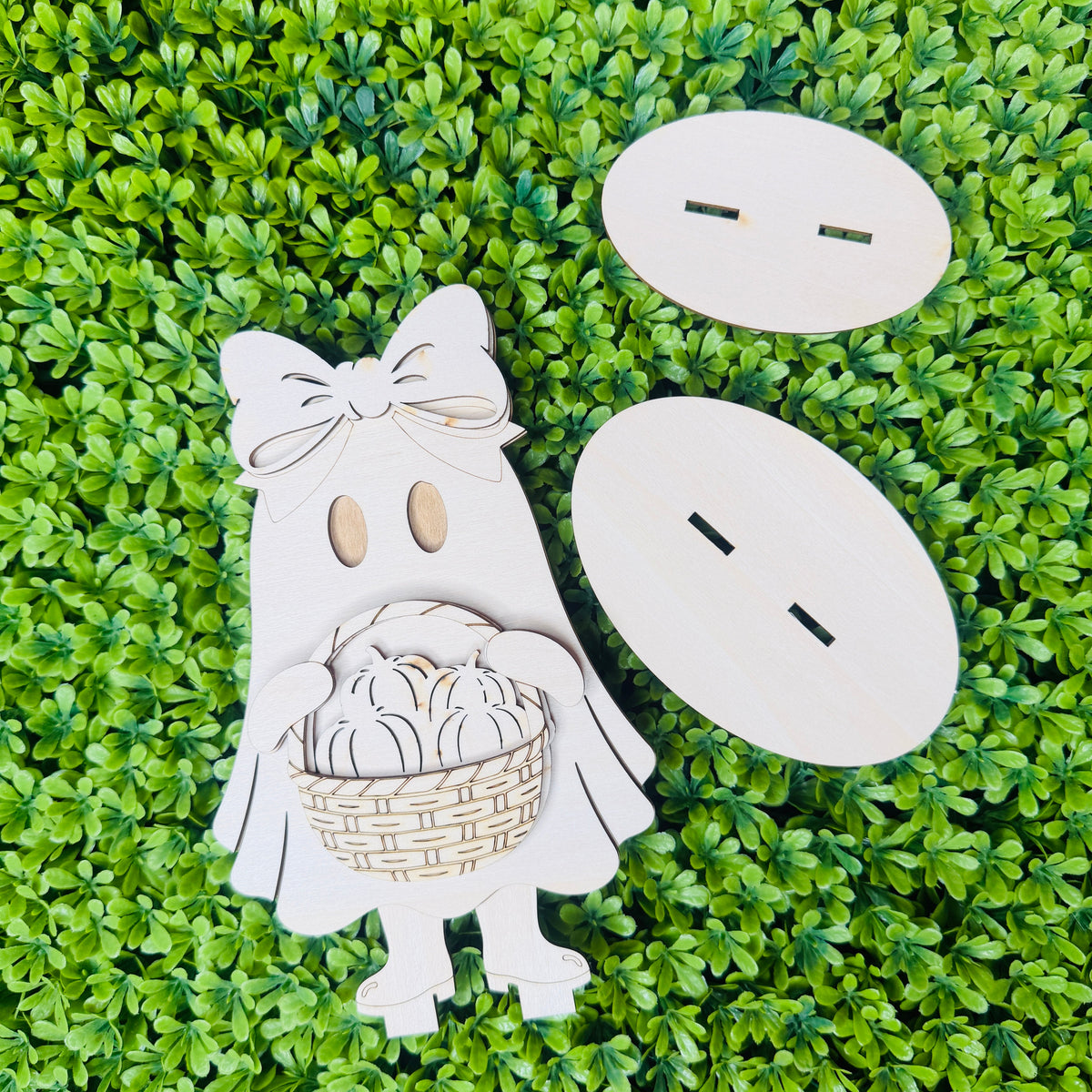 Girly Ghost DIY Wood Kit | Unfinished Laser Cut Paint-Your-Own Ghost - The Crafty Brick