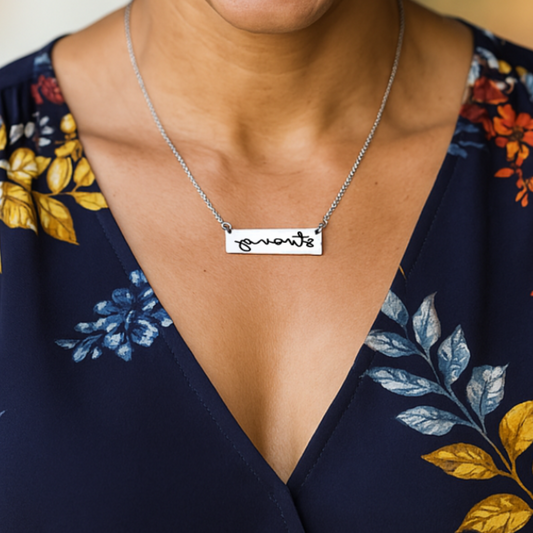 Interchangeable Empowering Charm Necklace  | Mirrored Mindset Custom Engraved Necklace | Mirrored Mindset Jewelry