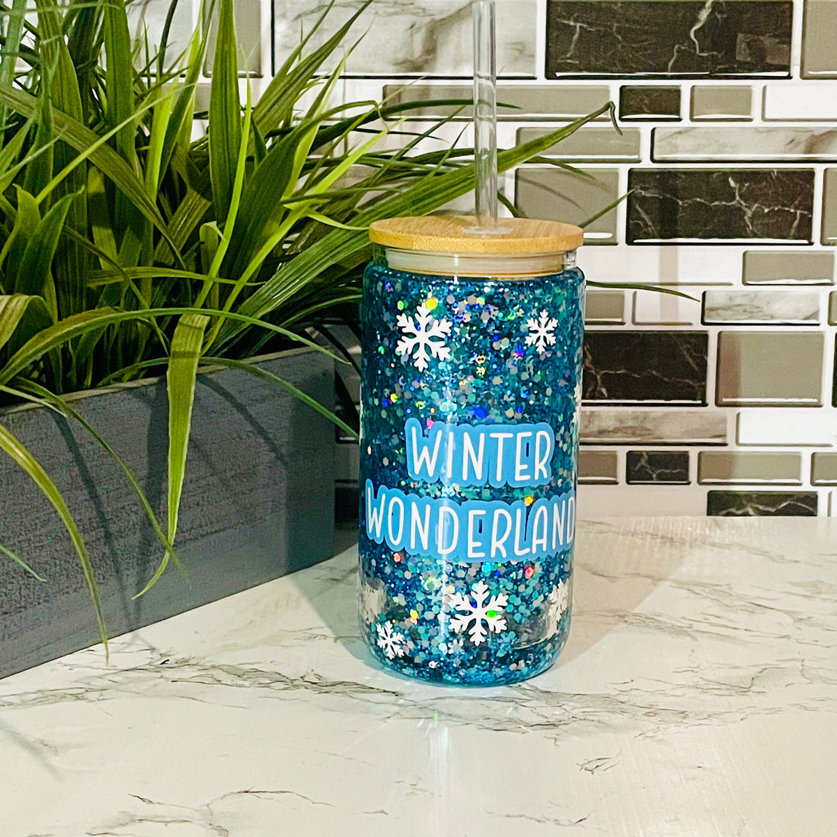 Teal and Gold Snowglobe Tumbler – Imperfectly Perfect Crafts