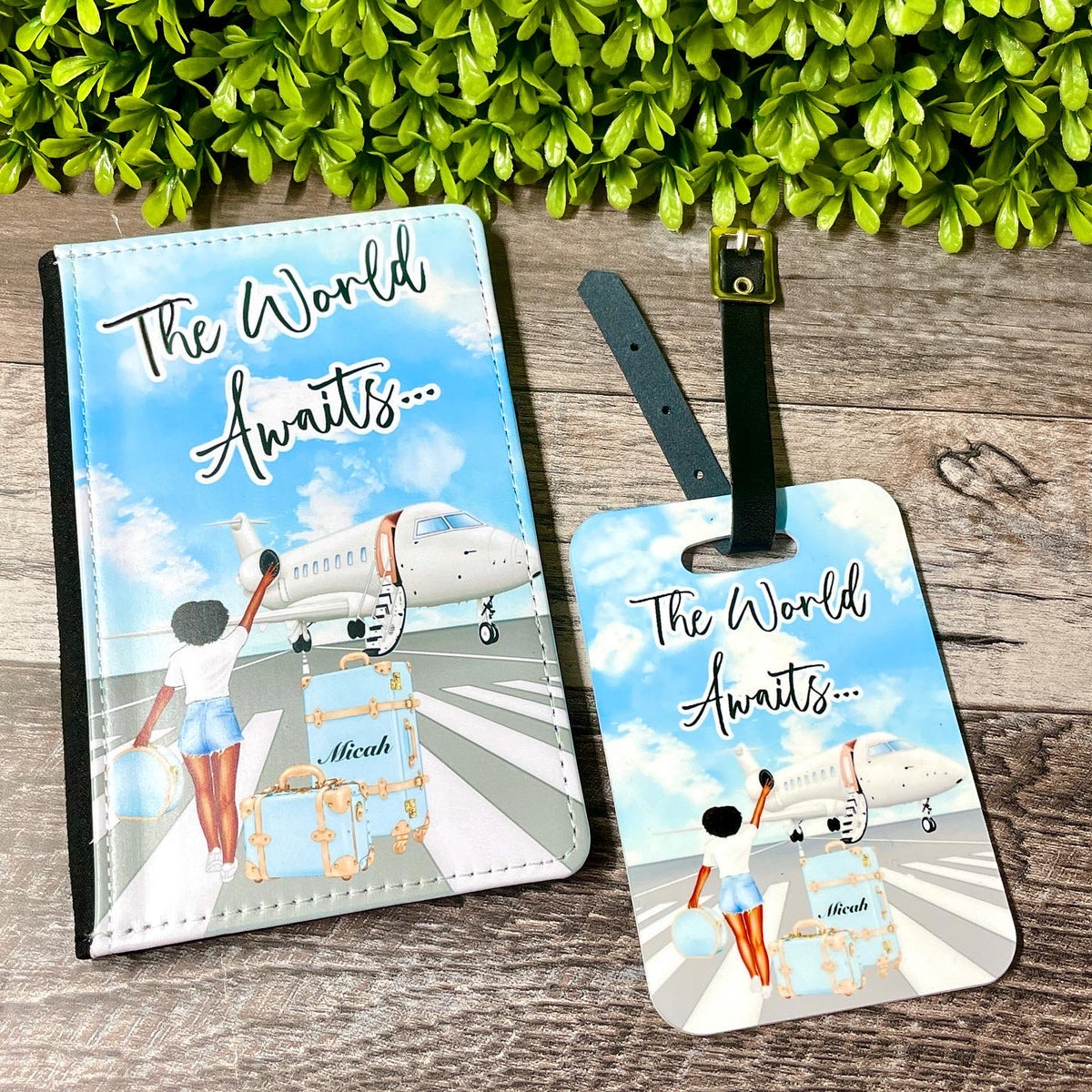 Personalised Passport Cover and Luggage Tag Custom Travel 