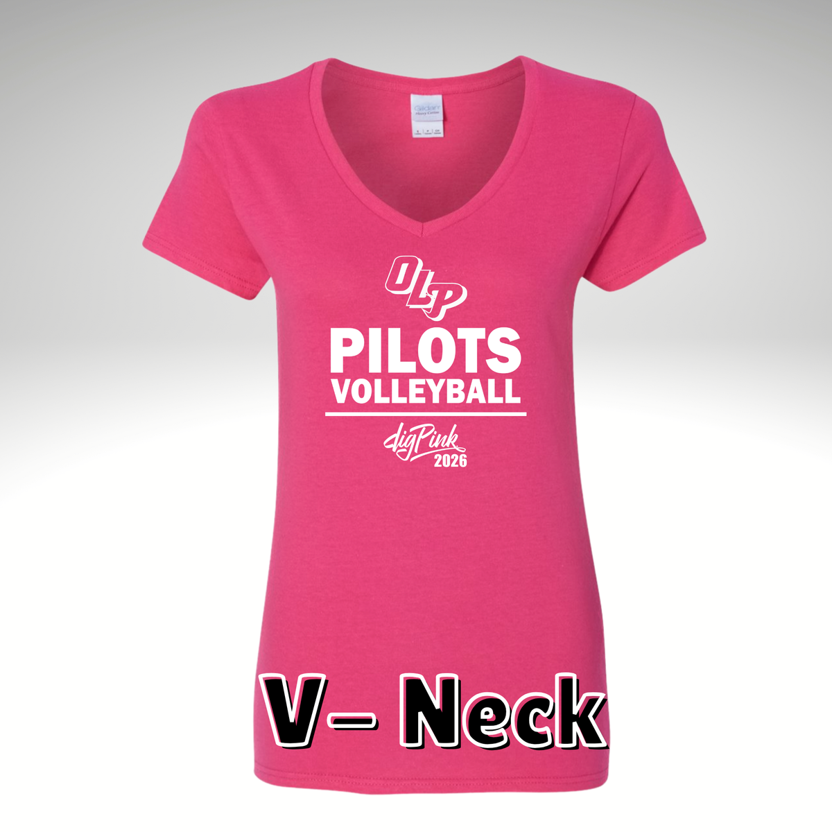 Dig Pink V-Neck T-Shirt - The Crafty Brick
