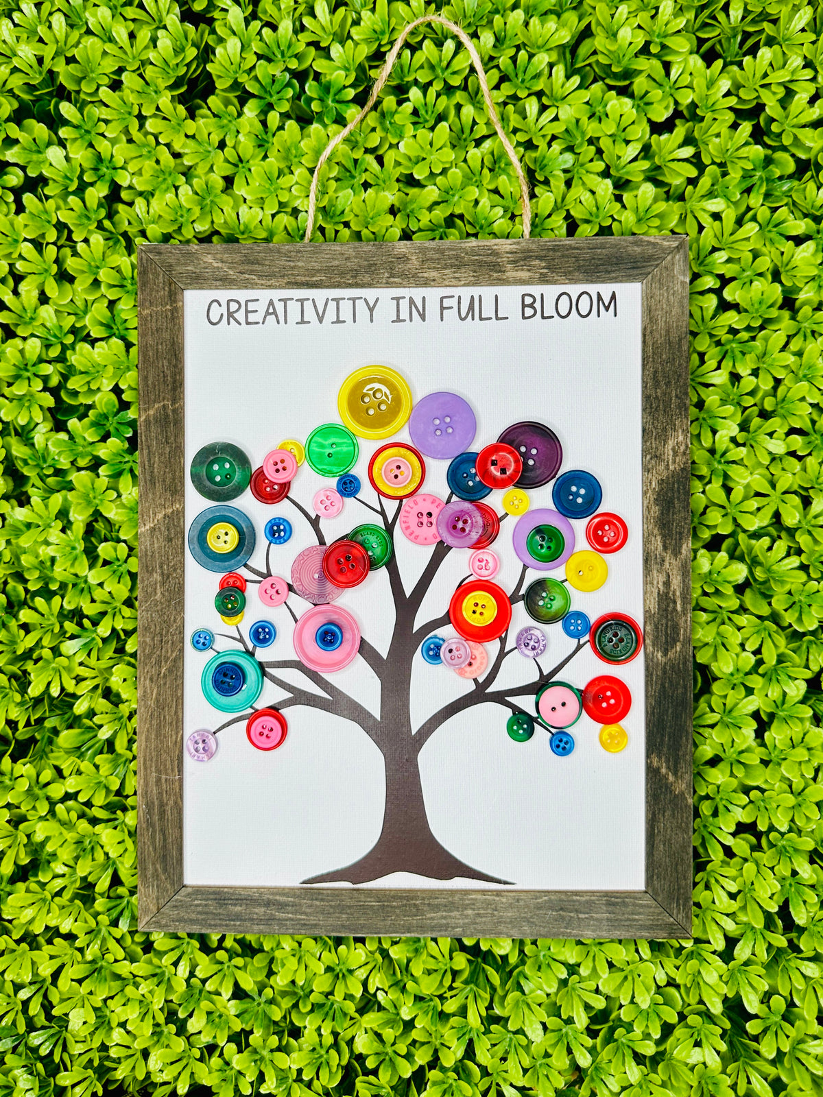 April-Button Art On Canvas - The Crafty Brick