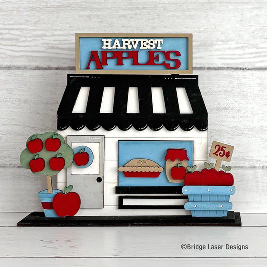 Harvest Apples Interchangeable Storefront DIY Wood Kit... Unfinished Laser Cut Fall Decor