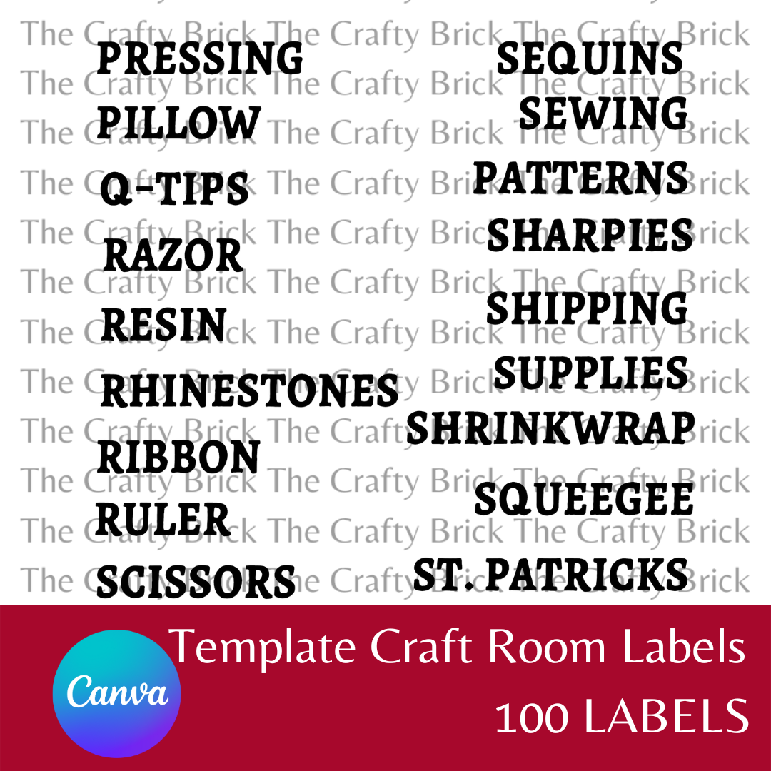 Craft Room Organization Labels