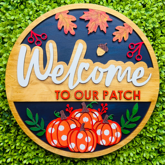 Welcome to Our Patch Fall Door Hanger Kit | Laser Cut Basswood | DIY Craft Kit - The Crafty Brick