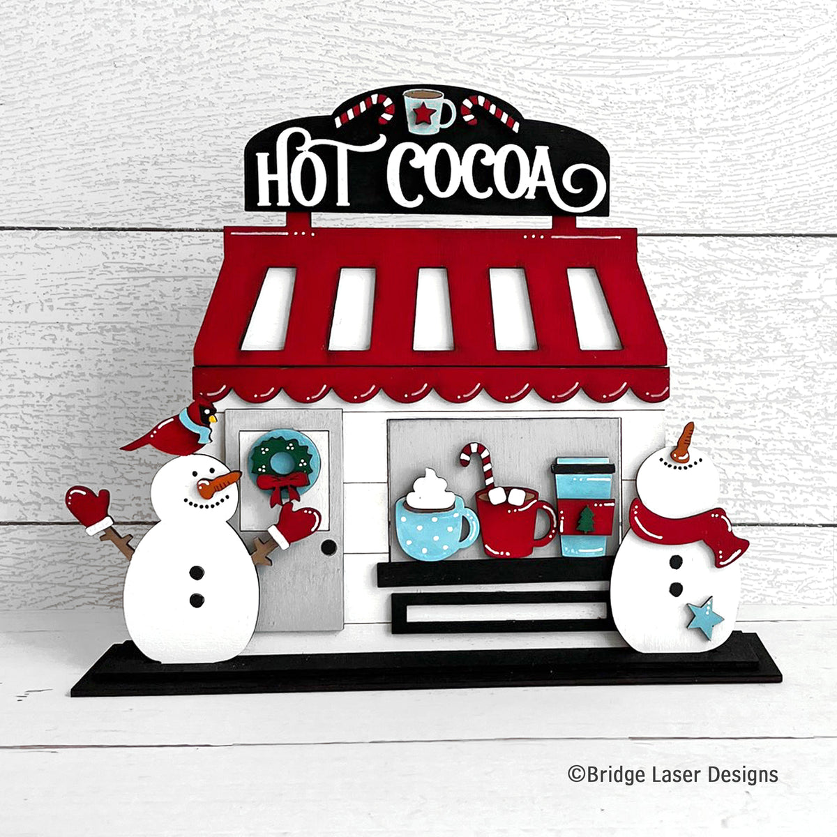 Hot Cocoa Interchangeable Storefront DIY Wood Kit... Unfinished Laser Cut Winter Decor