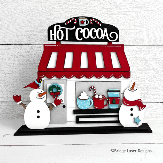 Hot Cocoa Interchangeable Storefront DIY Wood Kit... Unfinished Laser Cut Winter Decor