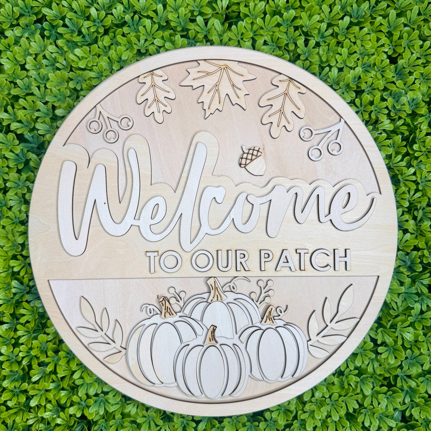 Welcome to Our Patch Fall Door Hanger Kit | Laser Cut Basswood | DIY Craft Kit