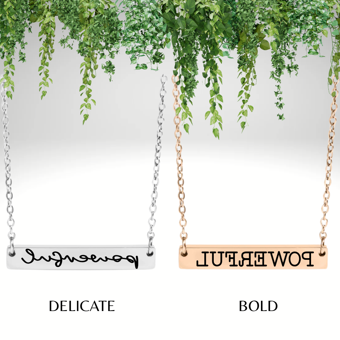Interchangeable Empowering Charm Necklace  | Mirrored Mindset Custom Engraved Necklace | Mirrored Mindset Jewelry