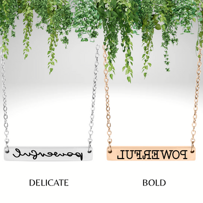 Interchangeable Empowering Charm Necklace  | Mirrored Mindset Custom Engraved Necklace | Mirrored Mindset Jewelry