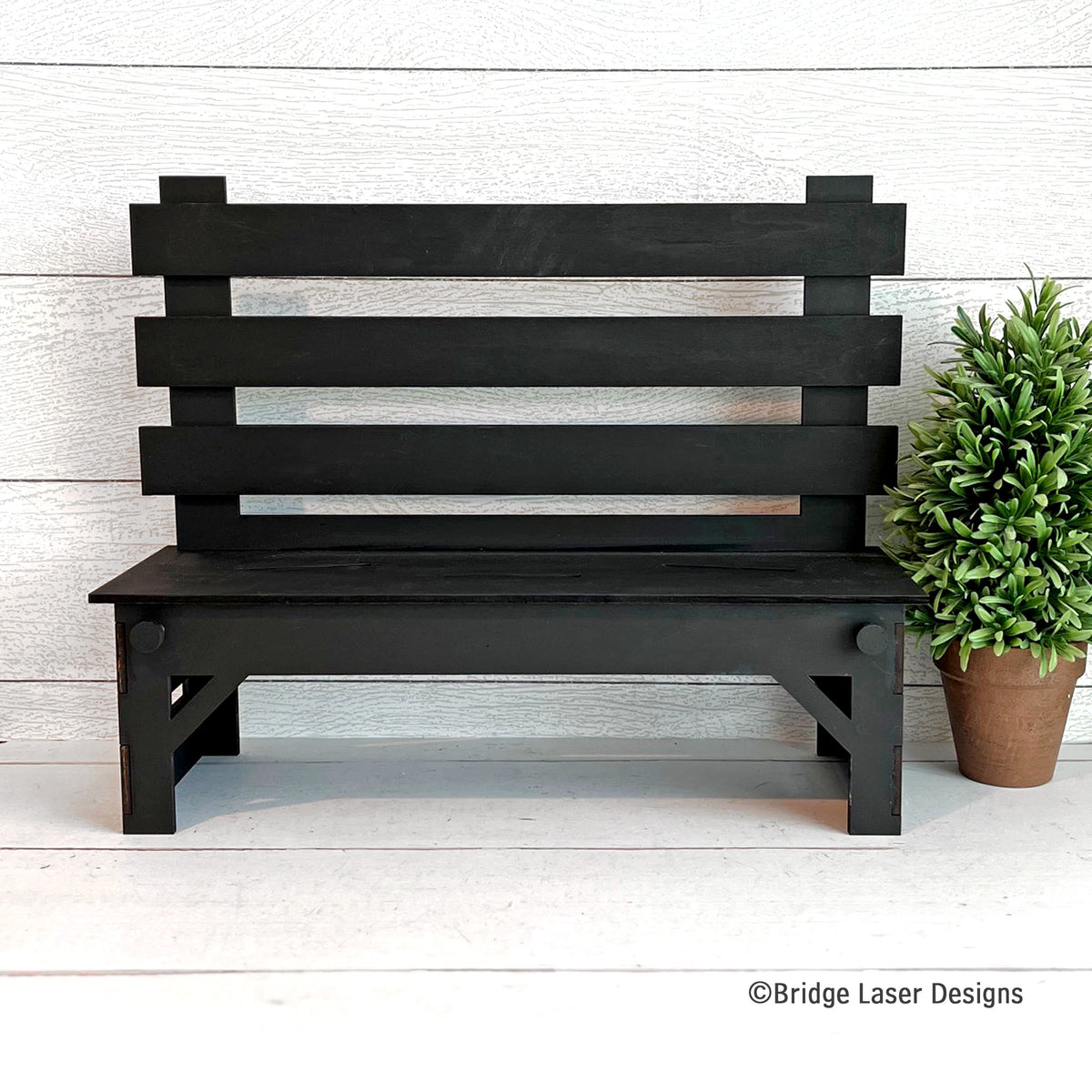 Interchangeable Seasonal Display Bench Base | Unfinished 16.5 x 13.5 x 5.5 Basswood Bench