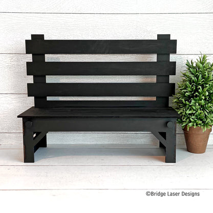 Interchangeable Seasonal Display Bench Base | Unfinished 16.5 x 13.5 x 5.5 Basswood Bench