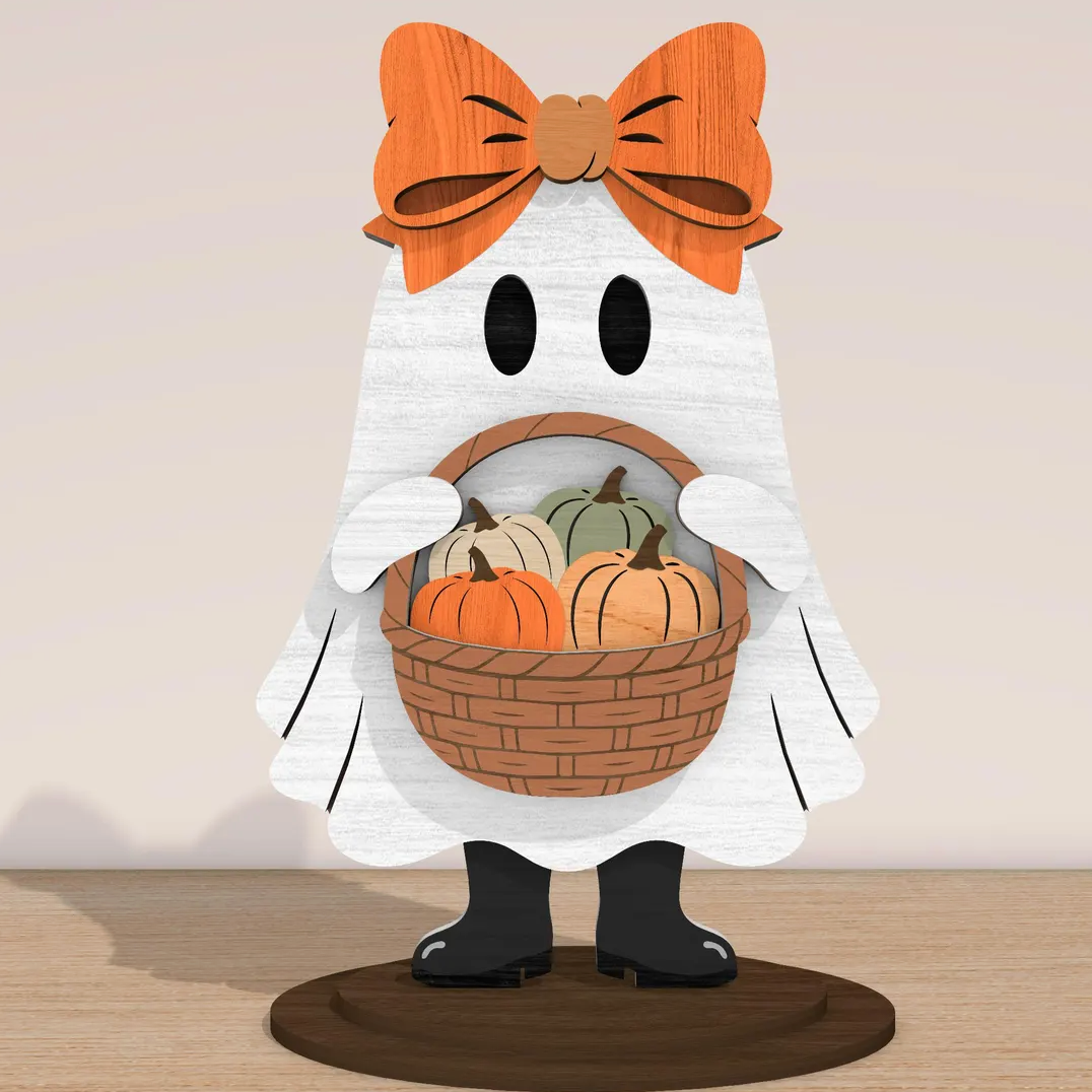 Girly Ghost DIY Wood Kit | Unfinished Laser Cut Paint-Your-Own Ghost - The Crafty Brick