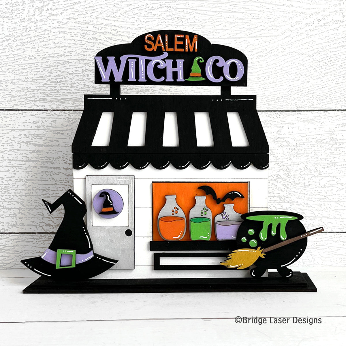 Salem Witch Co Interchangeable Storefront DIY Wood Kit... Unfinished Laser Cut Halloween Decor