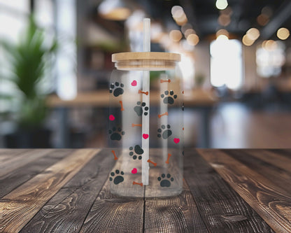 Less People More Dogs| UVDTF Transfer Full Wrap | 16 oz Glass Can