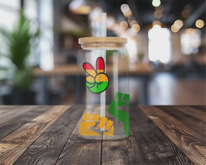 Juneteenth | UVDTF Transfer Full Wrap | 16 oz Glass Can