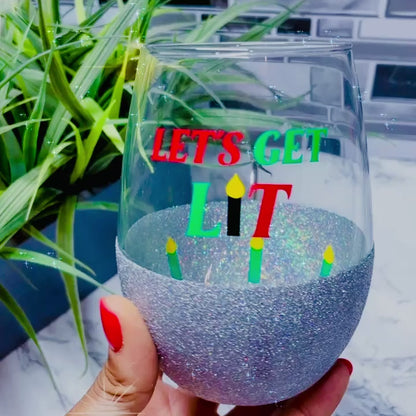 Kwanzaa Wine Glass Cut File | SVG Cut File | Cricut Cut File | Silhouette Cut File|