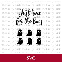 Load image into Gallery viewer, Just Here For the Boos Wine Glass Cut File | SVG Cut File | Cricut Cut File | Silhouette Cut File| Halloween Digital Cut File | Funny Halloween File|
