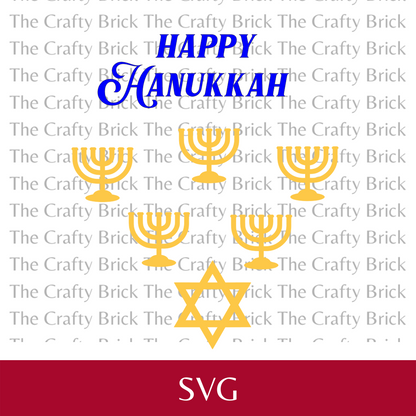 Happy Hanukkah Wine Glass Cut File | SVG Cut File | Cricut Cut File | Silhouette Cut File| Halloween Digital Cut File