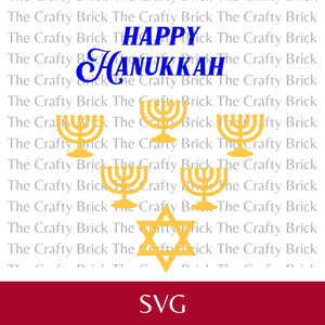 Happy Hanukkah Wine Glass Cut File | SVG Cut File | Cricut Cut File | Silhouette Cut File| Halloween Digital Cut File