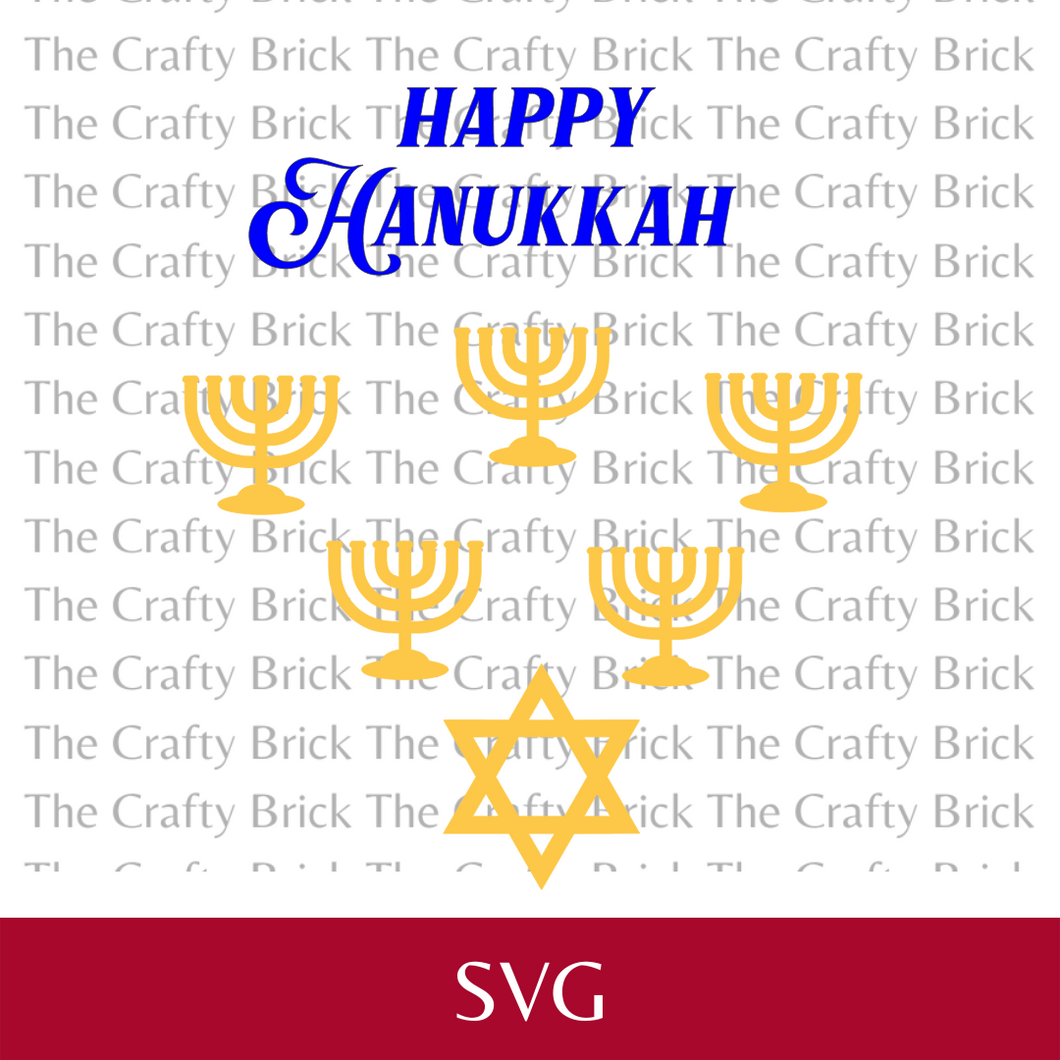 Happy Hanukkah Wine Glass Cut File | SVG Cut File | Cricut Cut File | Silhouette Cut File| Halloween Digital Cut File