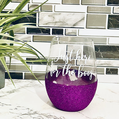 Just Here For the Boos Wine Glass Cut File | SVG Cut File | Cricut Cut File | Silhouette Cut File| Halloween Digital Cut File | Funny Halloween File| - The Crafty Brick