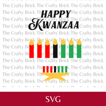 Load image into Gallery viewer, Happy Kwanzaa Wine Glass Cut File | SVG Cut File | Cricut Cut File | Silhouette Cut File
