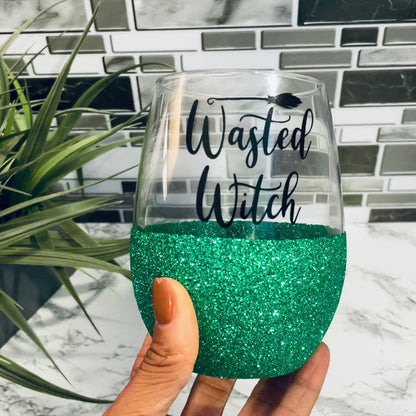 Wasted Witch Wine Glass Cut File | SVG Cut File | Cricut Cut File | Silhouette Cut File| Halloween Digital Cut File | Funny Halloween File|