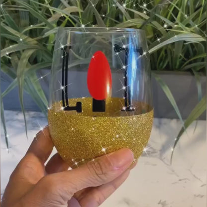 Christmas Wine Glass Cut File | SVG Cut File | Cricut Cut File | Silhouette Cut File|