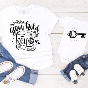 You Hold the Key To My Heart Mommy & Me Matching T-shirt Set - The Crafty Brick