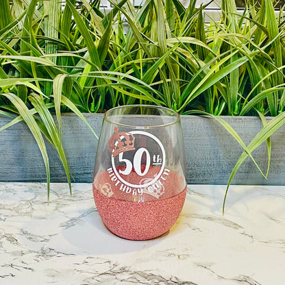 Peek -A-Boo Wine Glass Digital File| Birthday Queen Glitter Wine Glass | Gift For Birthday Girl | Birthday Diva | Glitter Wine Glass | Birthday Queen