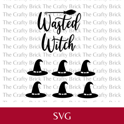 Wasted Witch Wine Glass Cut File | SVG Cut File | Cricut Cut File | Silhouette Cut File| Halloween Digital Cut File | Funny Halloween File| - The Crafty Brick