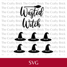 Load image into Gallery viewer, Wasted Witch Wine Glass Cut File | SVG Cut File | Cricut Cut File | Silhouette Cut File| Halloween Digital Cut File | Funny Halloween File|
